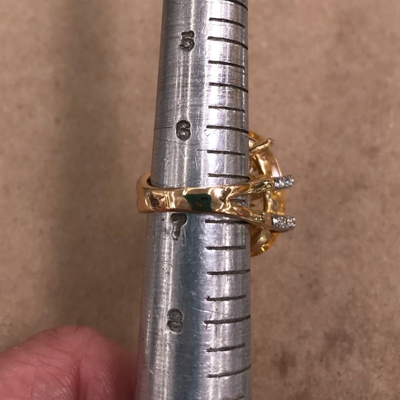 Fashion Ring, sz 6 3/4 gold-tone Lrg Citrine stone, NWOT - Picture 4 of 8